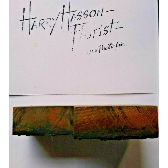 Harry Hasson Florist Printer Block Ink Stamp Letter Press Vintage Atlantic City - Picture 4 of 6